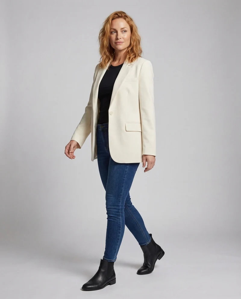 Damen Oversize-Longblazer Manschettenknöpfe