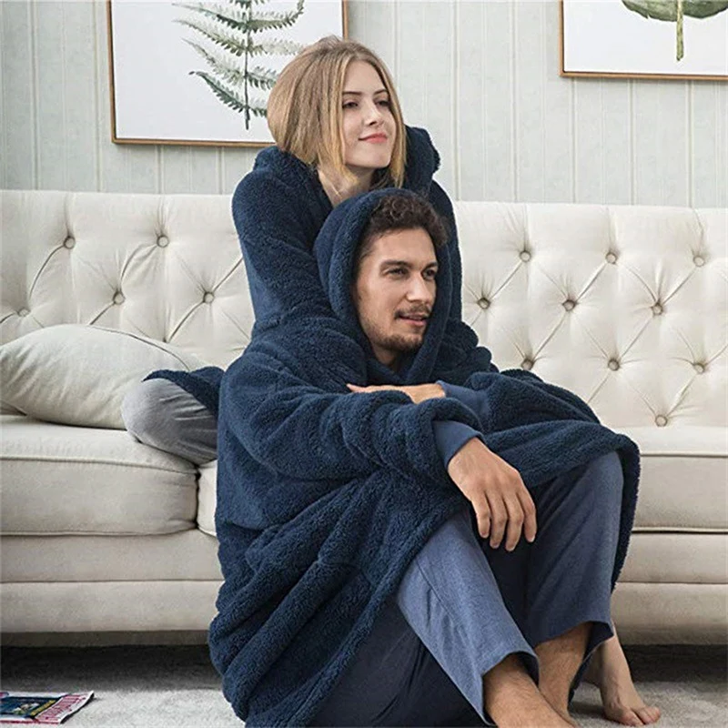 Damen Kuschelige Oversize-Hoodiejacke aus Fleece mit Kängurutasche Drune