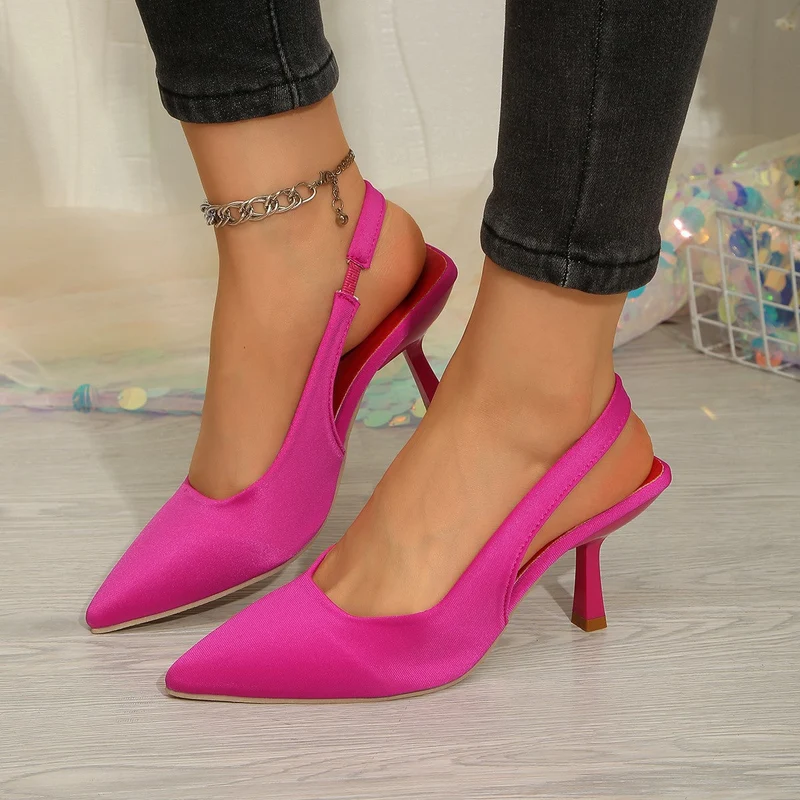 Damen elegante Sling-Pumps mit schmalem Riemen und hochglänzendem Finish Drune