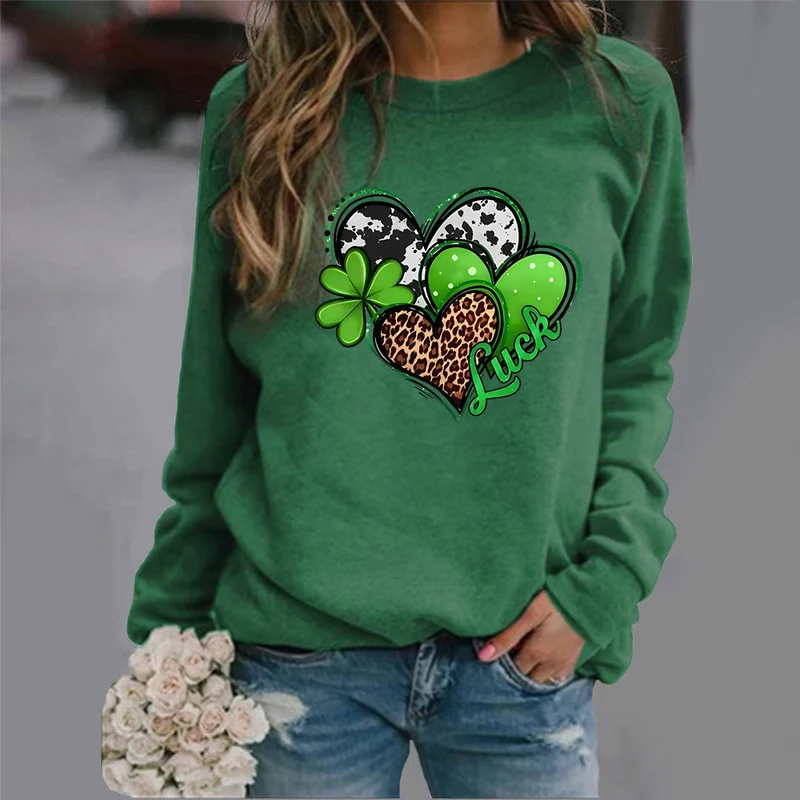 Damen Sweatshirt mit kreativem Herzdesign und auffälligem Motiv Drune
