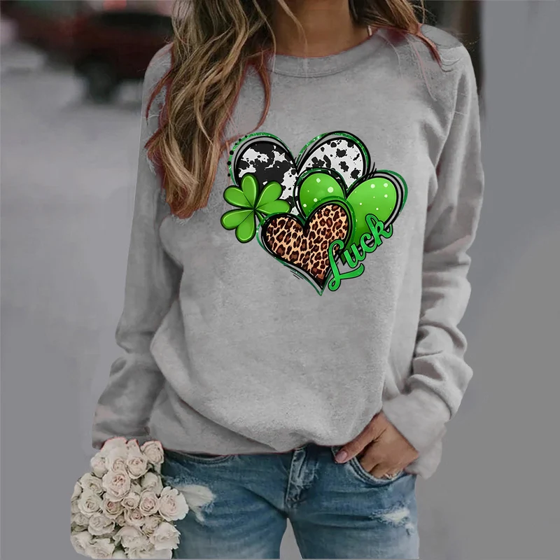 Damen Sweatshirt mit kreativem Herzdesign und auffälligem Motiv Drune