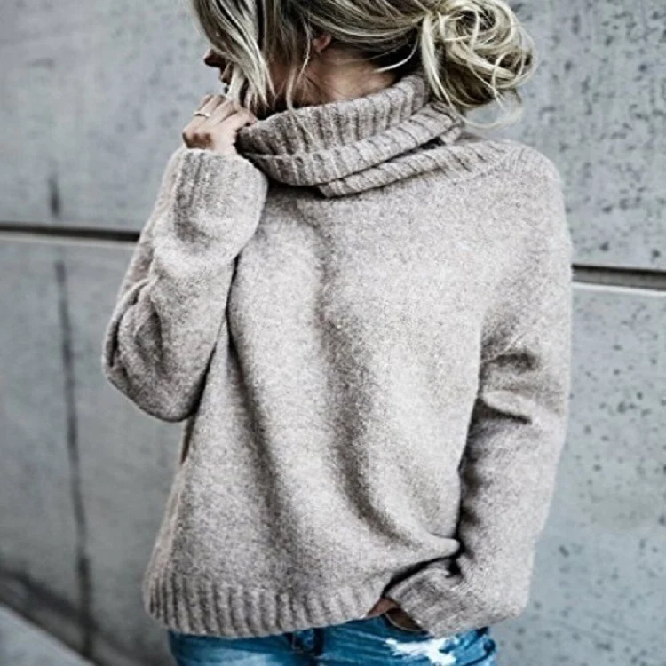 Damen Oversize-Kuschel-Rollkragenpullover aus Feinstrick Drune