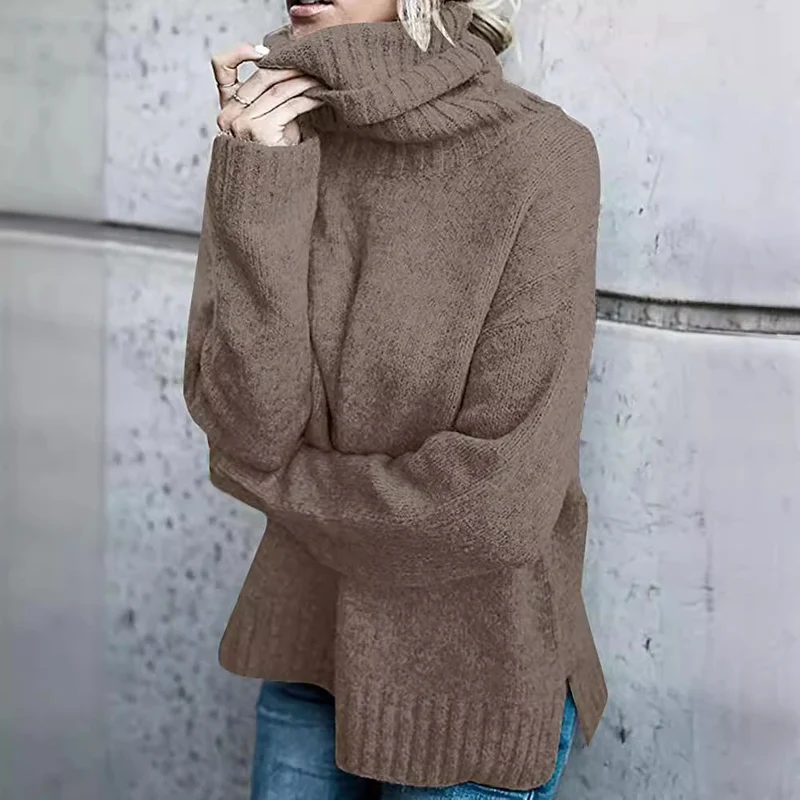 Damen Oversize-Kuschel-Rollkragenpullover aus Feinstrick Drune