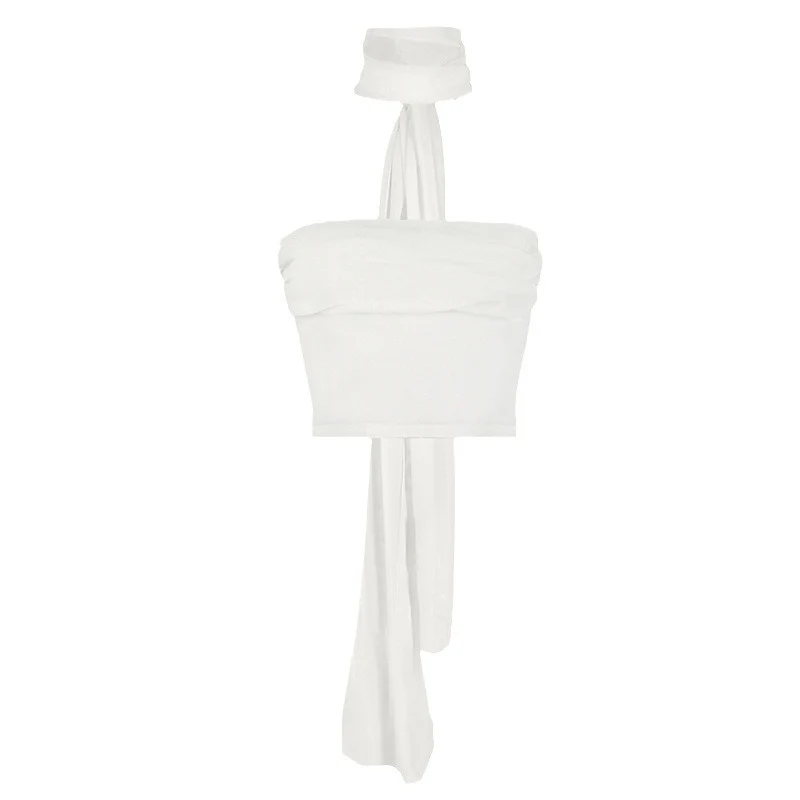 Damen Bandeau-Top mit eleganter Chiffonüberwurf Drune