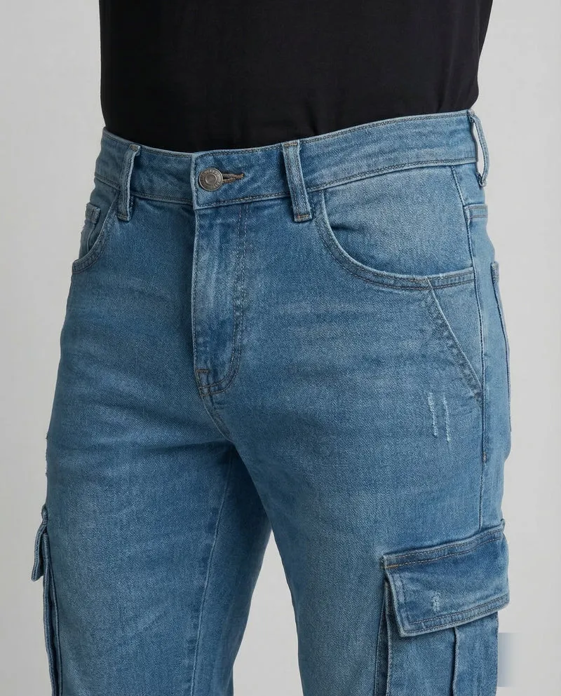 Herren Cargo Hose Stretch Denim