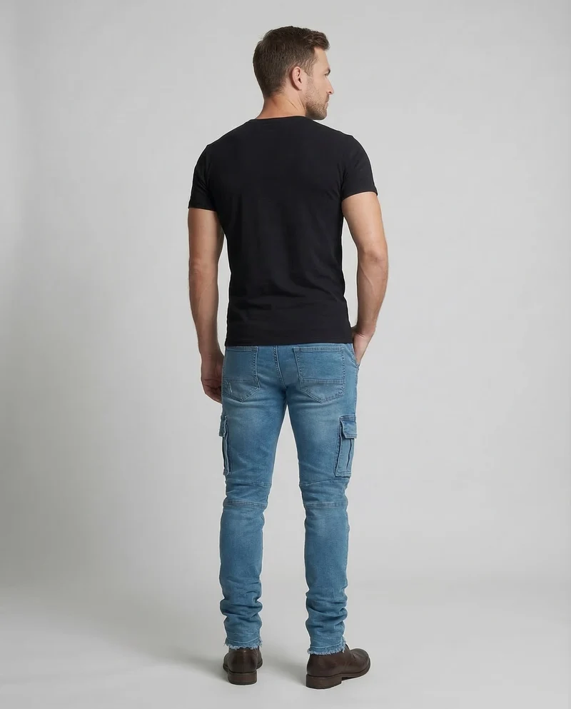 Herren Cargo Hose Stretch Denim