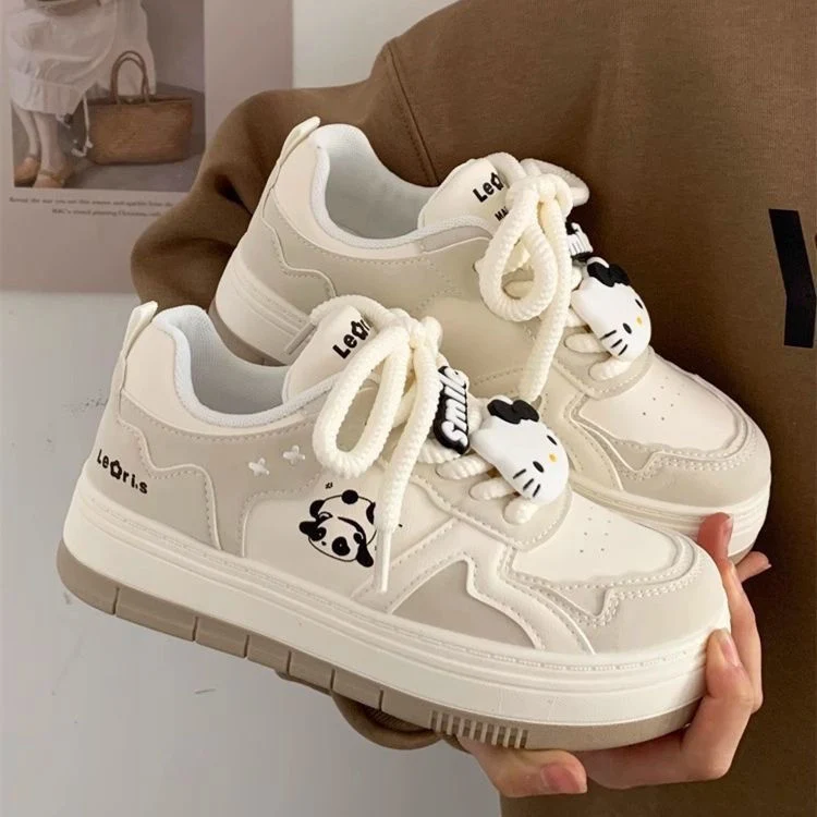 Damen Chunky-Sneaker mit Panda-Motiv, gepolstertem Innenfutter und robuster Profilsohle Drune