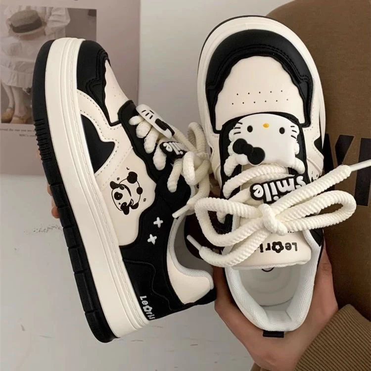 Damen Chunky-Sneaker mit Panda-Motiv, gepolstertem Innenfutter und robuster Profilsohle Drune