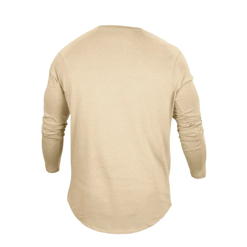 Herren Langarmshirt mit verlängertem Rundsaum und schmalem Schnitt aus elastischem Funktionsjersey Drune