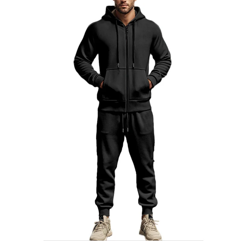 Herren Komplettes Sweatset mit Reißverschluss-Hoodie und tapered Jogginghose Drune