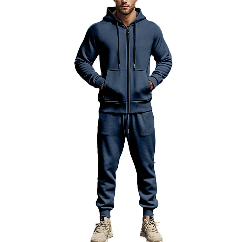 Herren Komplettes Sweatset mit Reißverschluss-Hoodie und tapered Jogginghose Drune