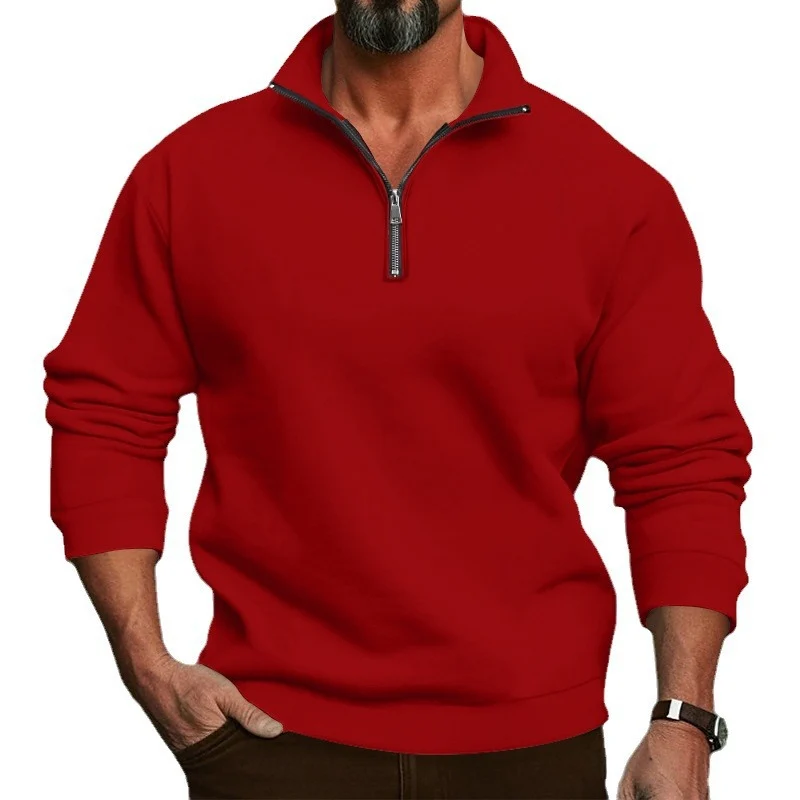 Herren Komfort-Halbzip-Sweatshirt aus French-Terry mit Stehkragen Drune