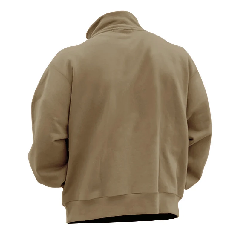Herren Komfort-Halbzip-Sweatshirt aus French-Terry mit Stehkragen Drune