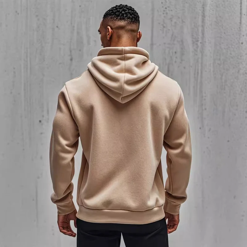 Herren Kapuzen-Sweatjacke mit durchgehendem Reißverschluss, Kängurutasche und verstellbarer Kapuze Drune
