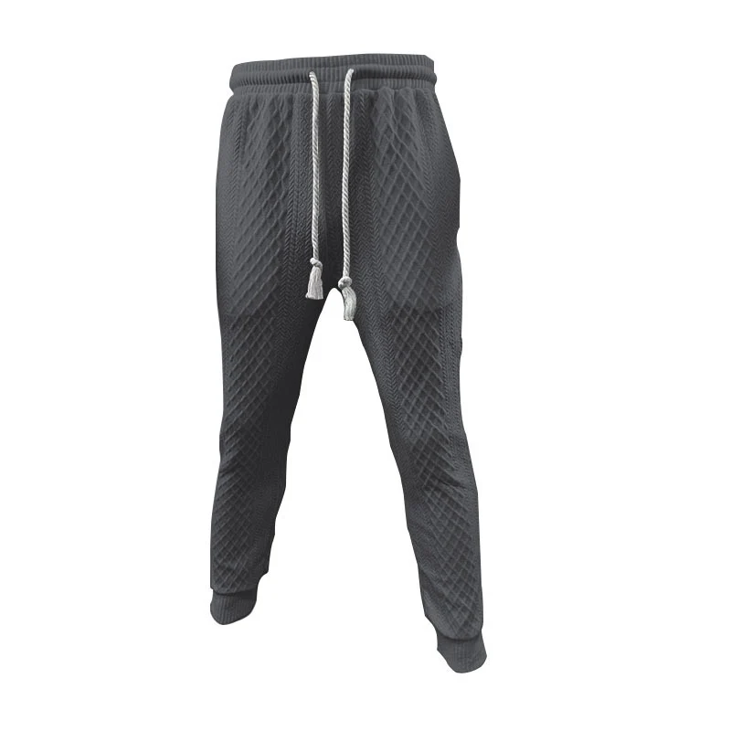 Herren gestricktes Freizeit-Set mit Polokragen und Tunnelzug-Jogginghose Drune