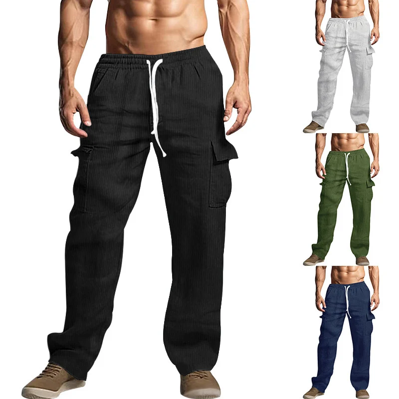 Herren Cordhose im Cargo-Stil mit Kordelzug und aufgesetzten Taschen Drune
