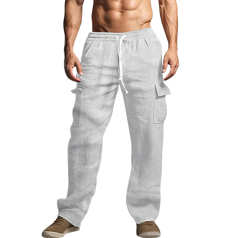 Herren Cordhose im Cargo-Stil mit Kordelzug und aufgesetzten Taschen Drune
