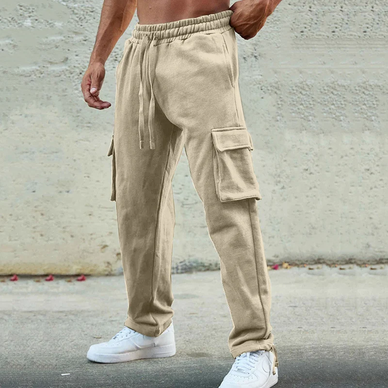 Herren Cargo-Sweathose im Relaxed-Fit mit großen Klappentaschen und Kordelzug Drune