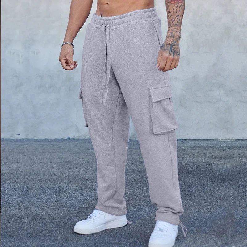 Herren Cargo-Sweathose im Relaxed-Fit mit großen Klappentaschen und Kordelzug Drune