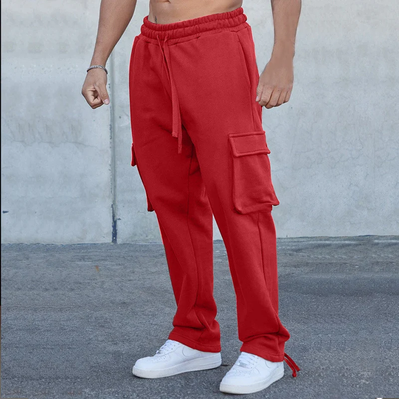 Herren Cargo-Sweathose im Relaxed-Fit mit großen Klappentaschen und Kordelzug Drune