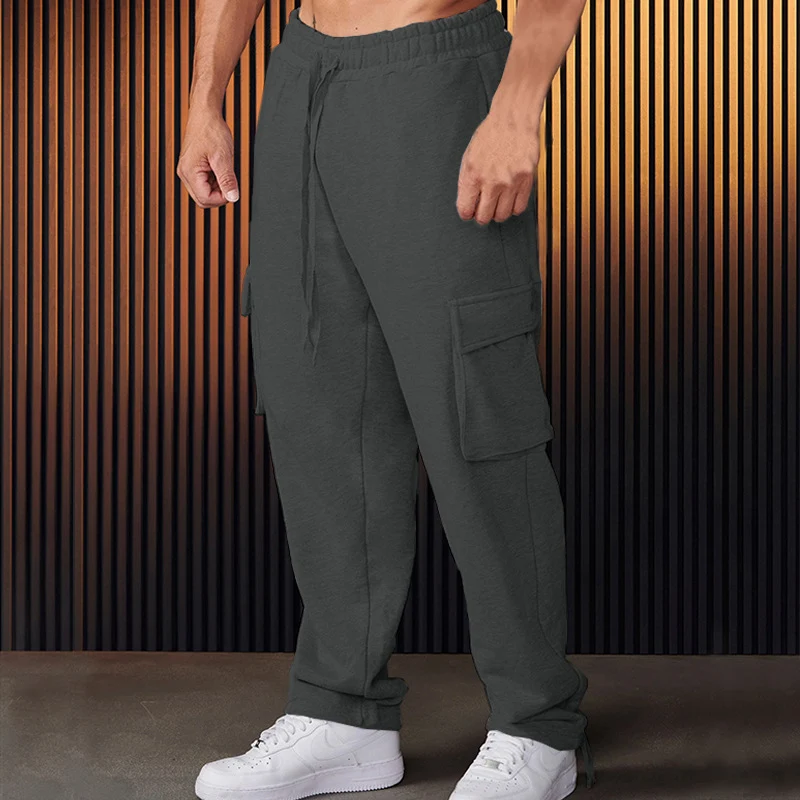 Herren Cargo-Sweathose im Relaxed-Fit mit großen Klappentaschen und Kordelzug Drune