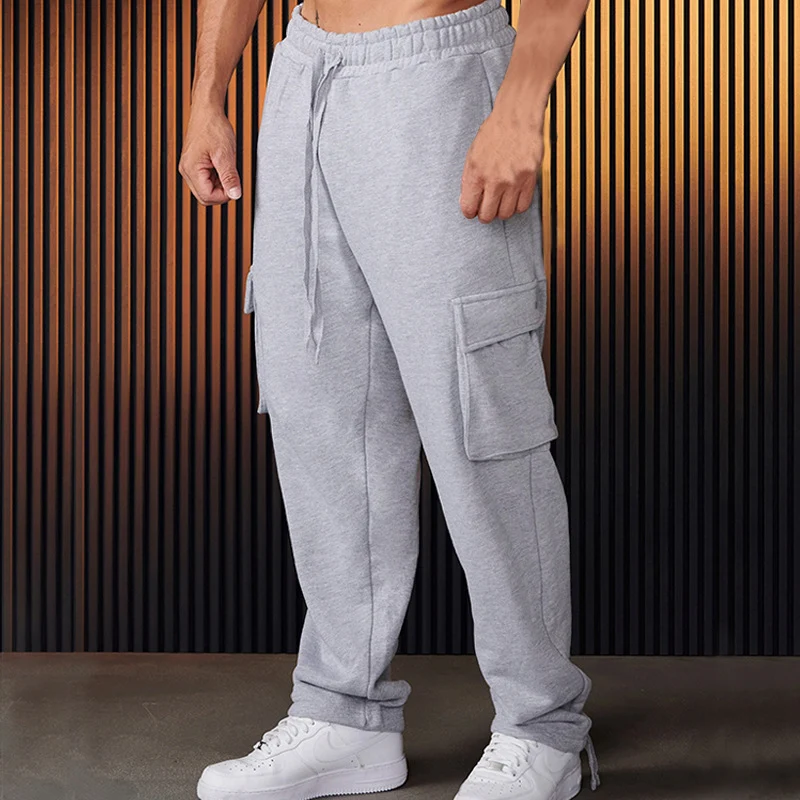 Herren Cargo-Sweathose im Relaxed-Fit mit großen Klappentaschen und Kordelzug Drune