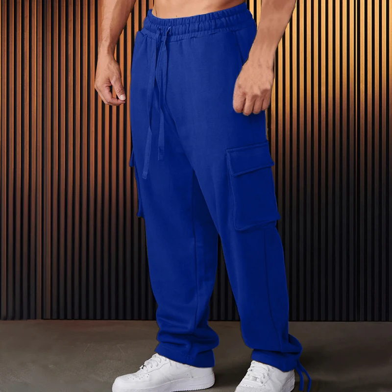 Herren Cargo-Sweathose im Relaxed-Fit mit großen Klappentaschen und Kordelzug Drune