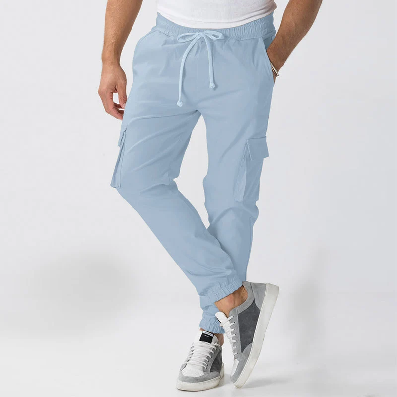 Herren Cargo-Jogginghose im Relaxed-Fit mit Kordelzug, elastischen Bündchen und Mehrfachtaschen Drune