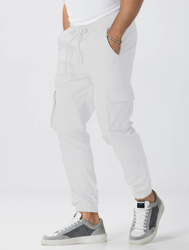 Herren Cargo-Jogginghose im Relaxed-Fit mit Kordelzug, elastischen Bündchen und Mehrfachtaschen Drune