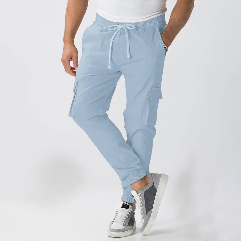 Herren Cargo-Jogginghose im Relaxed-Fit mit Kordelzug, elastischen Bündchen und Mehrfachtaschen Drune