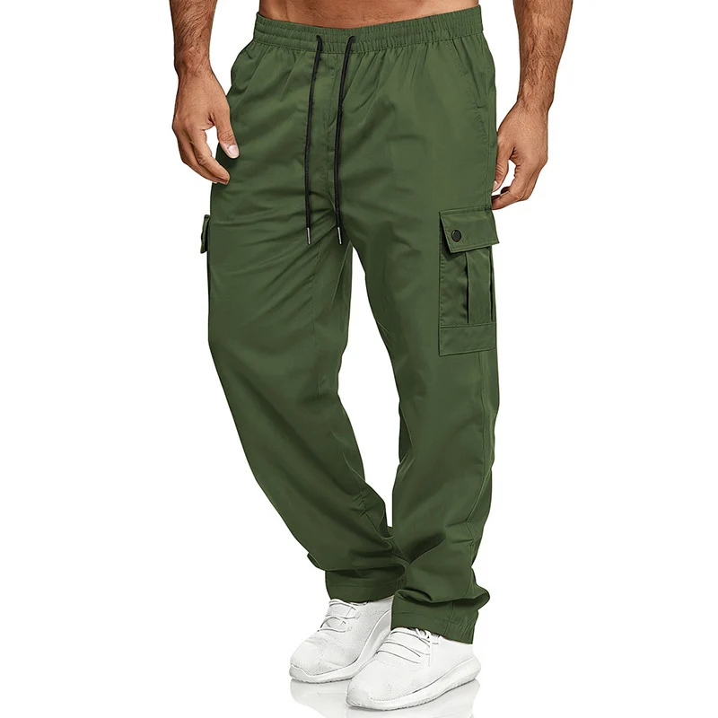 Herren Cargo-Freizeit-Hose mit elastischem Bund, Kordelzug und Pattentaschen Drune