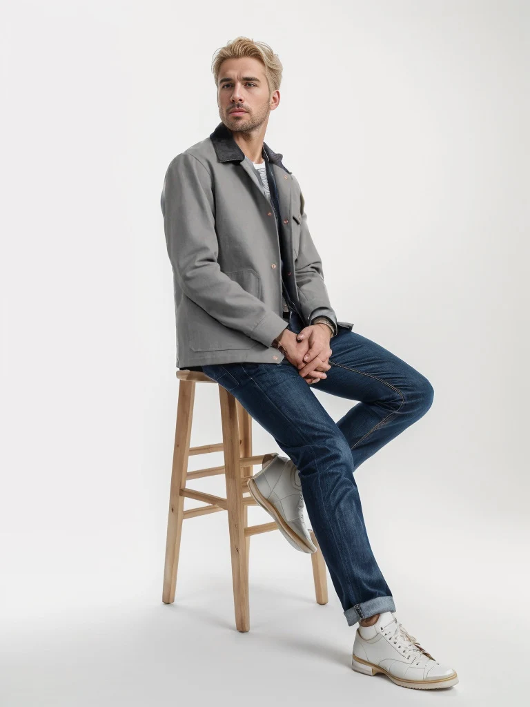 Herren Utility-Overshirt aus schwerer Canvas mit Cordkragen und Druckknopfverschluss Drune