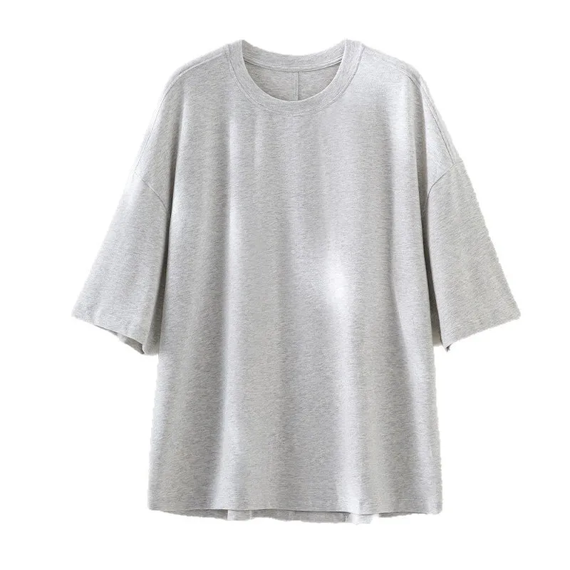 Herren Oversized T-Shirt aus hochwertigem Baumwollmix mit überschnittener Schulter und lockerem Fall Drune