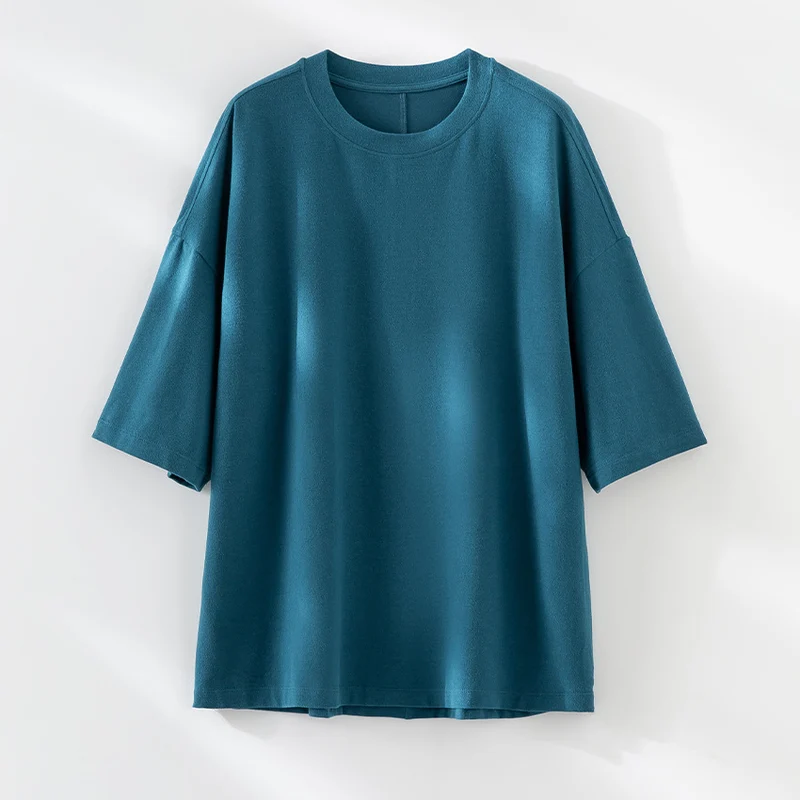 Herren Oversized T-Shirt aus hochwertigem Baumwollmix mit überschnittener Schulter und lockerem Fall Drune