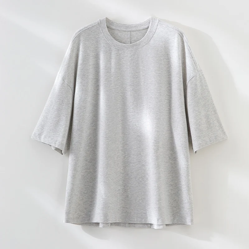 Herren Oversized T-Shirt aus hochwertigem Baumwollmix mit überschnittener Schulter und lockerem Fall Drune