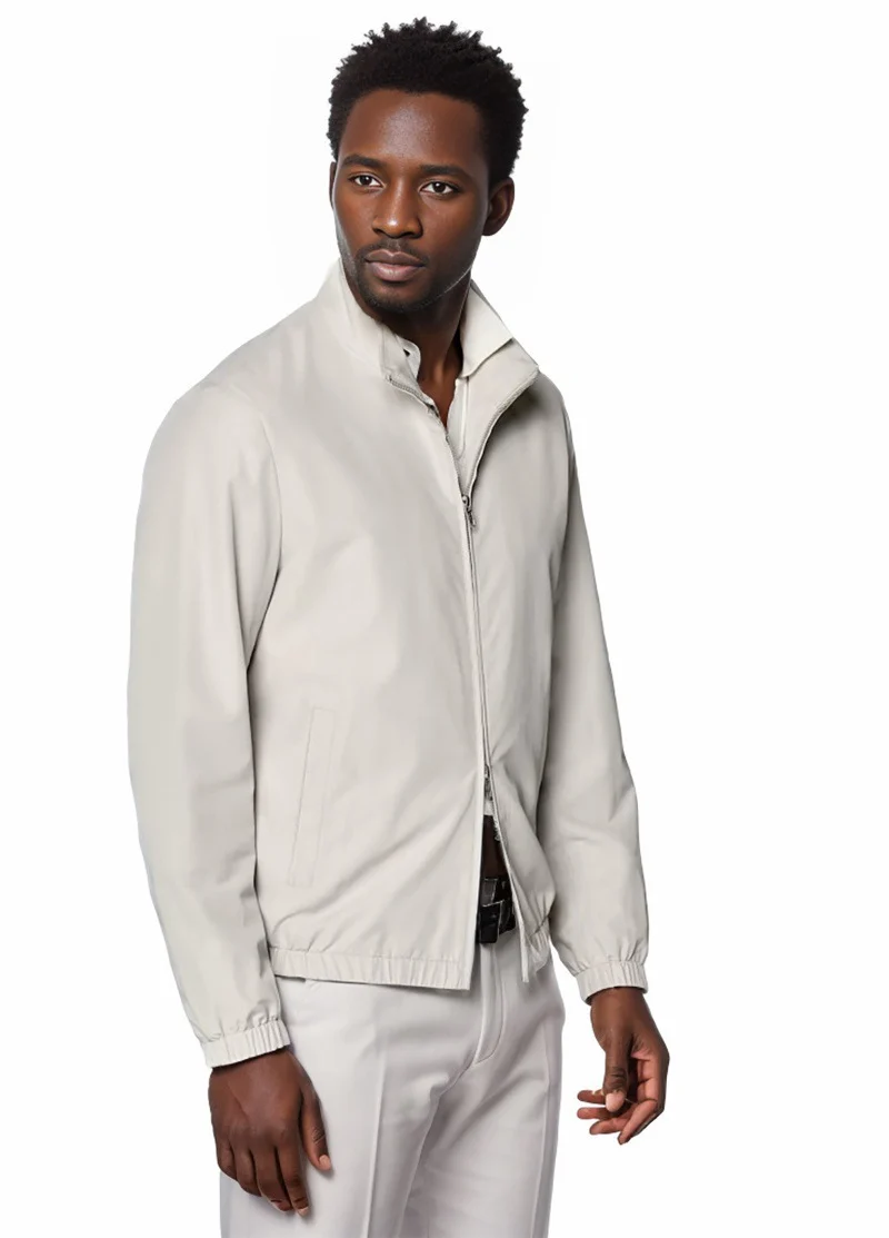 Herren Leichter Windbreaker mit Stehkragen und Zwei-Wege-Reißverschluss Drune