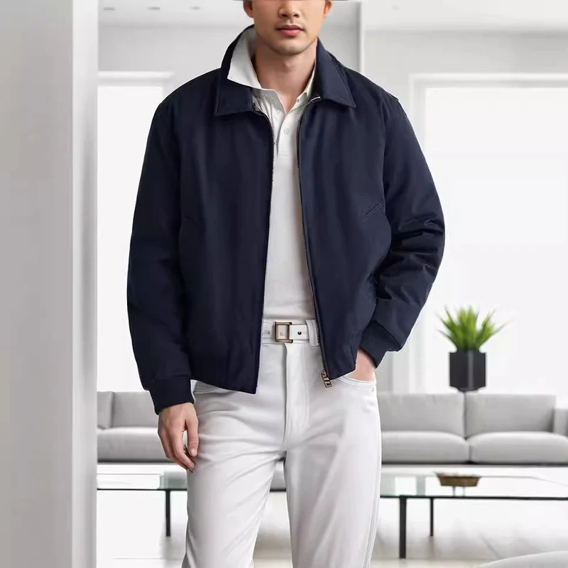 Herren Harrington-Jacke mit Reißverschluss, leicht gefüttert und Rippbündchen Drune