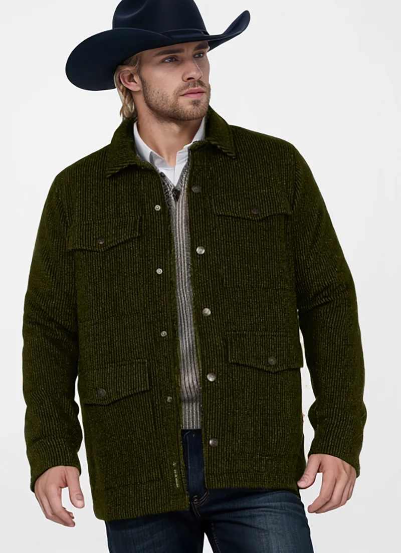 Herren Gerippte Cordjacke mit Pattentaschen und Hemdkragen Drune