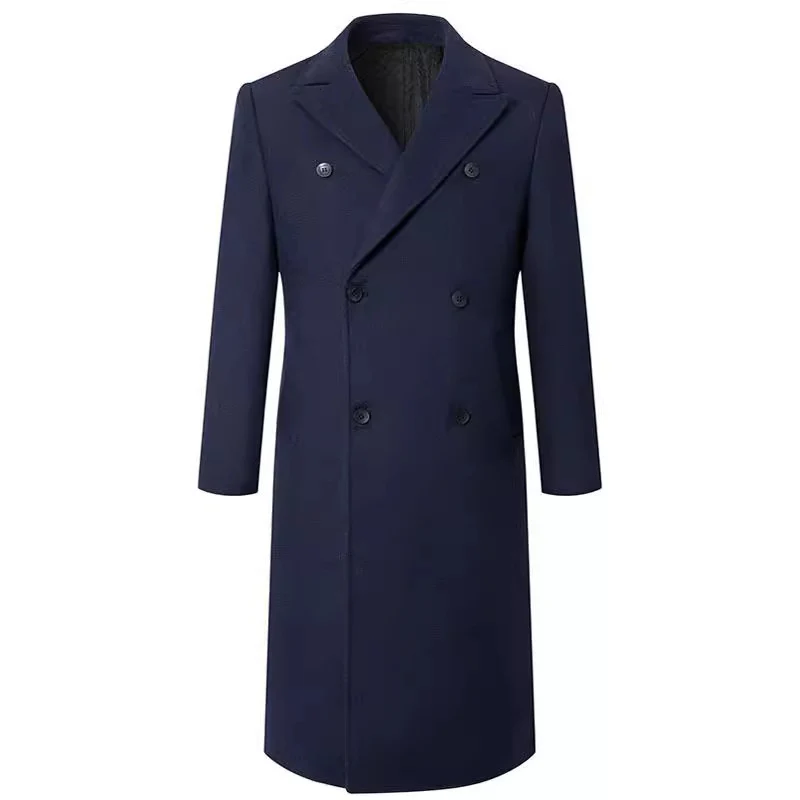 Herren Doppelreihiger City Mantel aus Wollmix mit taillierter Silhouette Drune