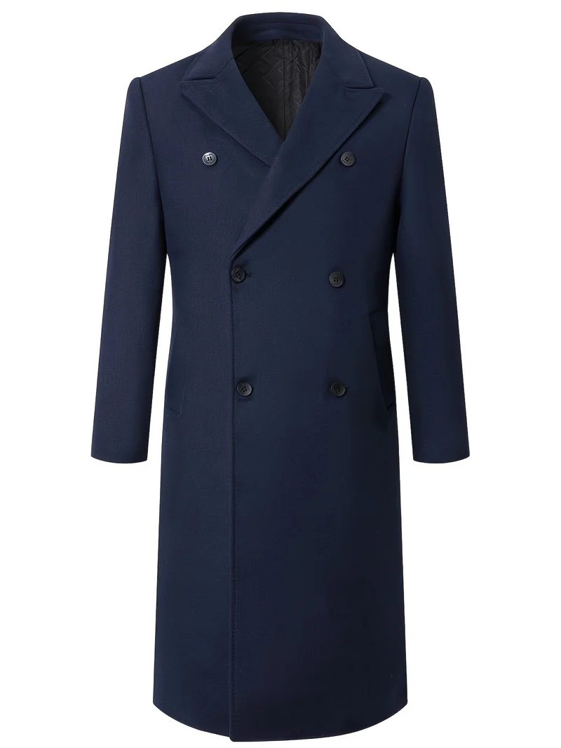 Herren Doppelreihiger City Mantel aus Wollmix mit taillierter Silhouette Drune