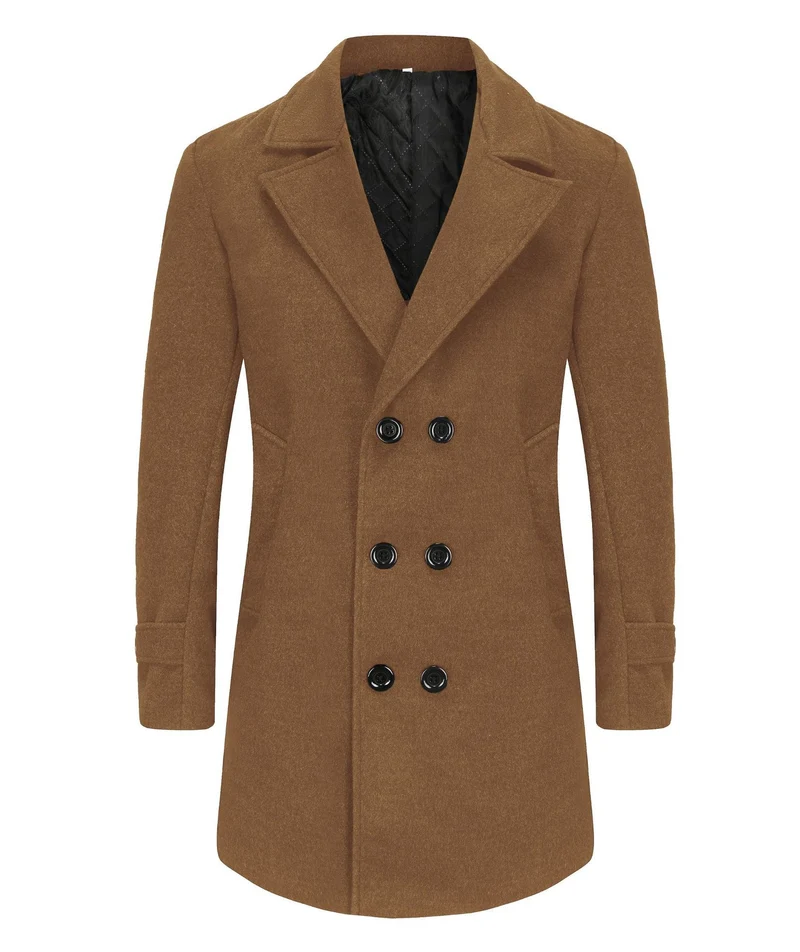 Herren Doppelreihiger City Mantel aus Wollmix mit taillierter Silhouette Drune