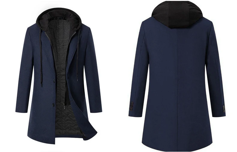 Herren Doppelreihiger City Mantel aus Wollmix mit taillierter Silhouette Drune
