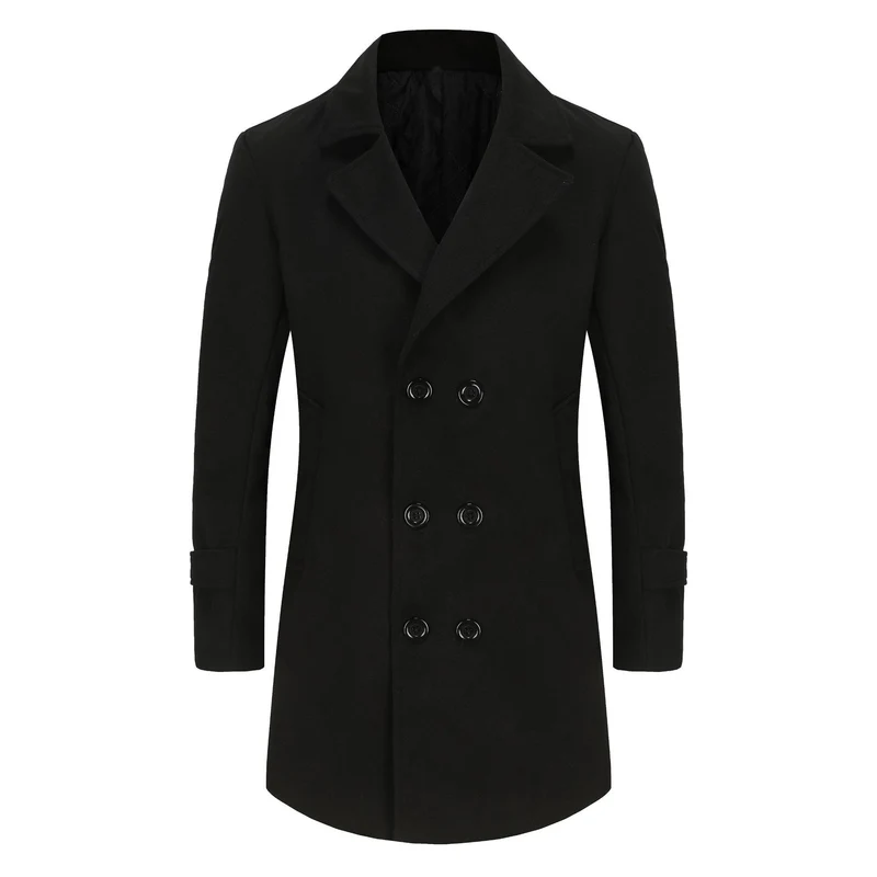 Herren Doppelreihiger City Mantel aus Wollmix mit taillierter Silhouette Drune