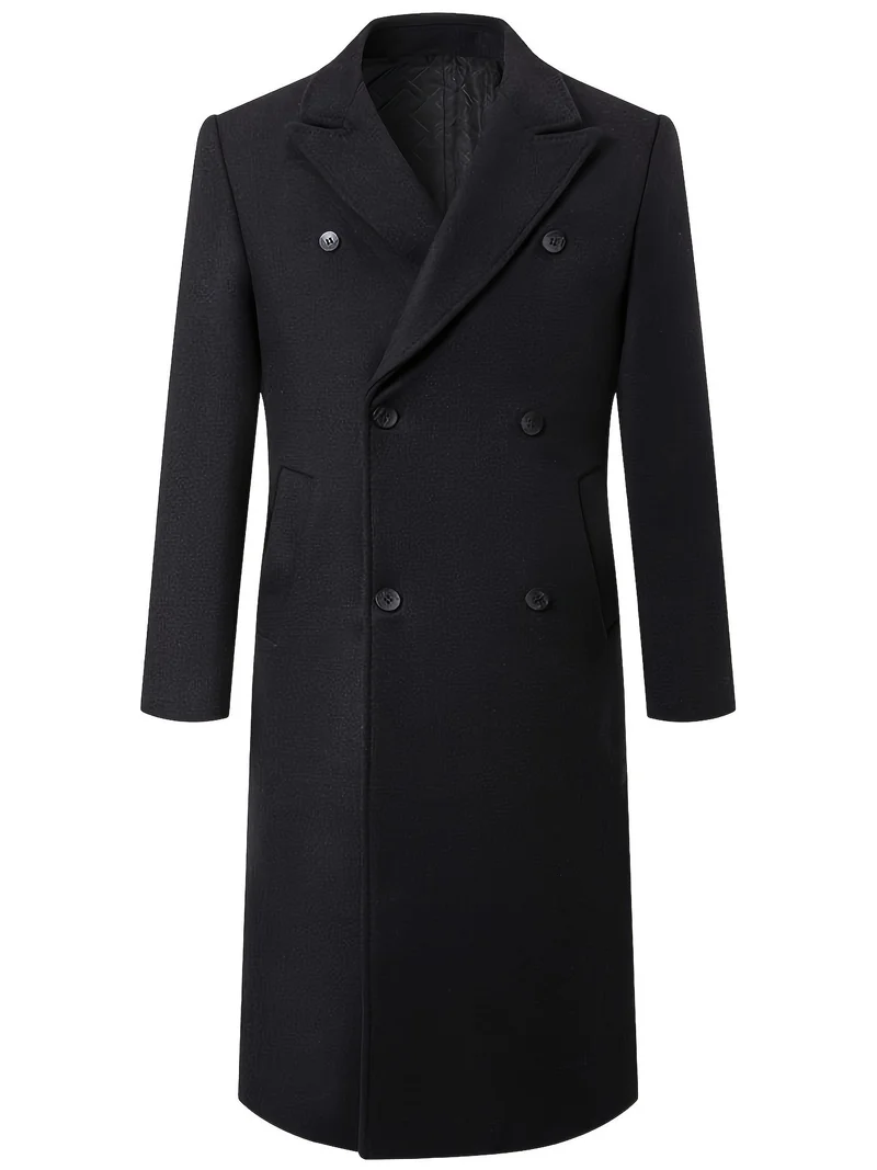 Herren Doppelreihiger City Mantel aus Wollmix mit taillierter Silhouette Drune