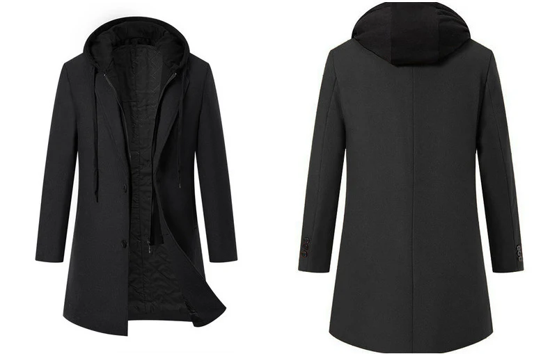 Herren Doppelreihiger City Mantel aus Wollmix mit taillierter Silhouette Drune