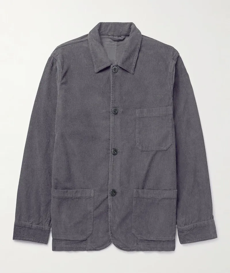 Herren Cord-Workerjacke mit Hemdkragen und aufgesetzten Taschen Drune