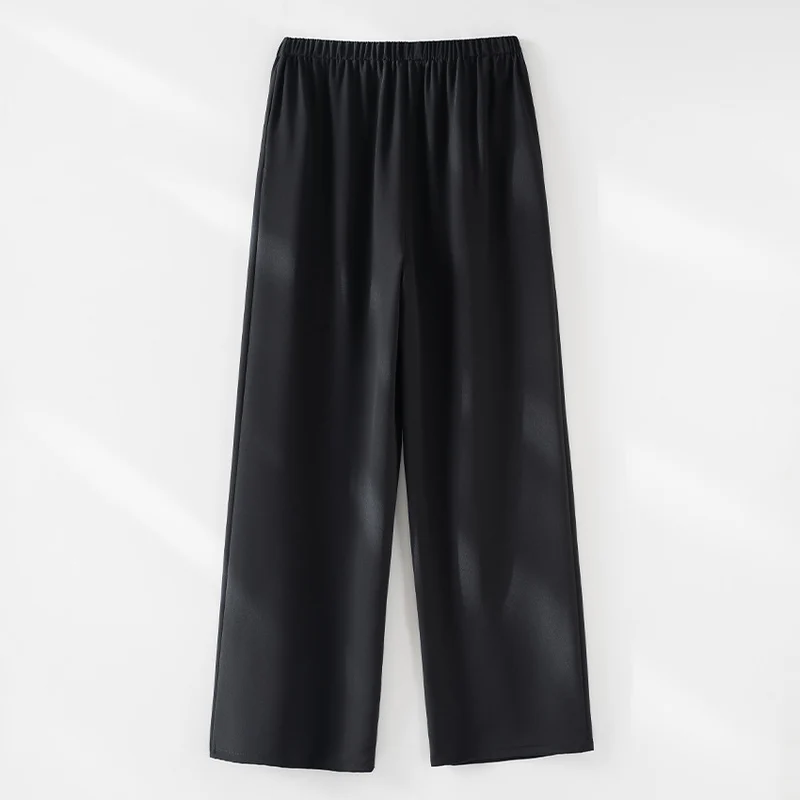 Damen Weite Satin-Hose mit Komfortbund und fließender Silhouette Drune