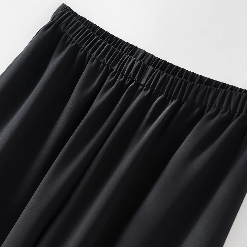 Damen Weite Satin-Hose mit Komfortbund und fließender Silhouette Drune