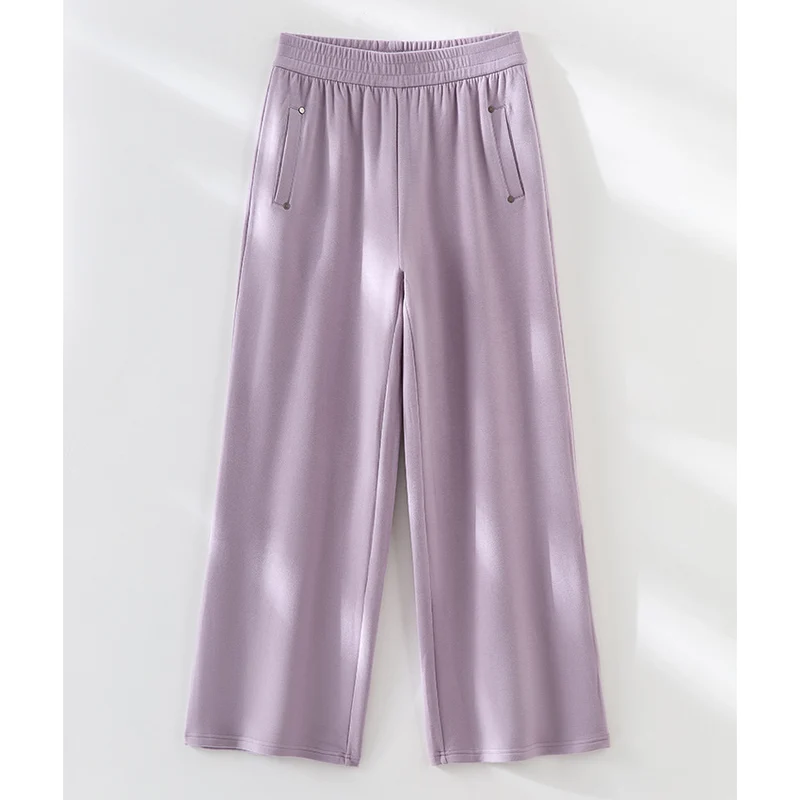 Damen Weite Satin-Hose mit hohem Elastikbund und fließender Drapierung Drune