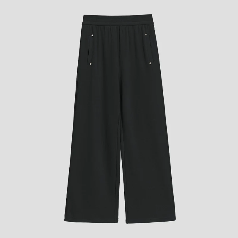 Damen Weite Satin-Hose mit hohem Elastikbund und fließender Drapierung Drune
